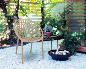 Scaun terasa jumi albero din plastic, bej Thumbnail 2