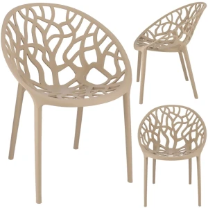 Scaun terasa jumi albero din plastic, bej