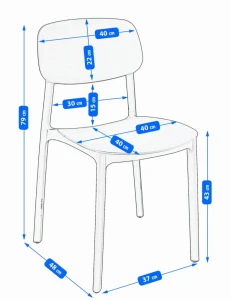 Scaun terasa jumi lara din plastic, gri Thumbnail 4