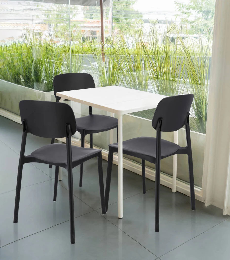 Scaun terasa jumi lara din plastic, negru 3