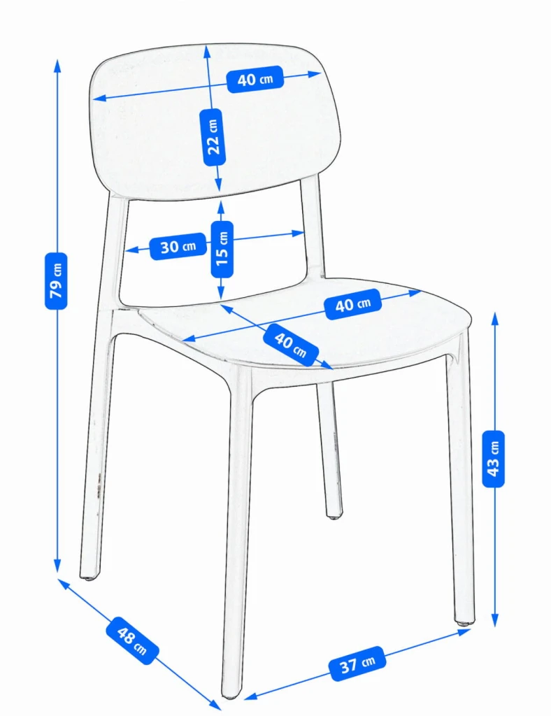 Scaun terasa jumi lara din plastic, negru 4