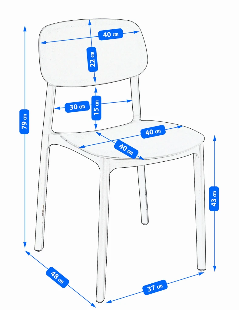 Scaun terasa jumi lara din plastic, negru 5