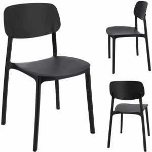 Scaun terasa jumi lara din plastic, negru