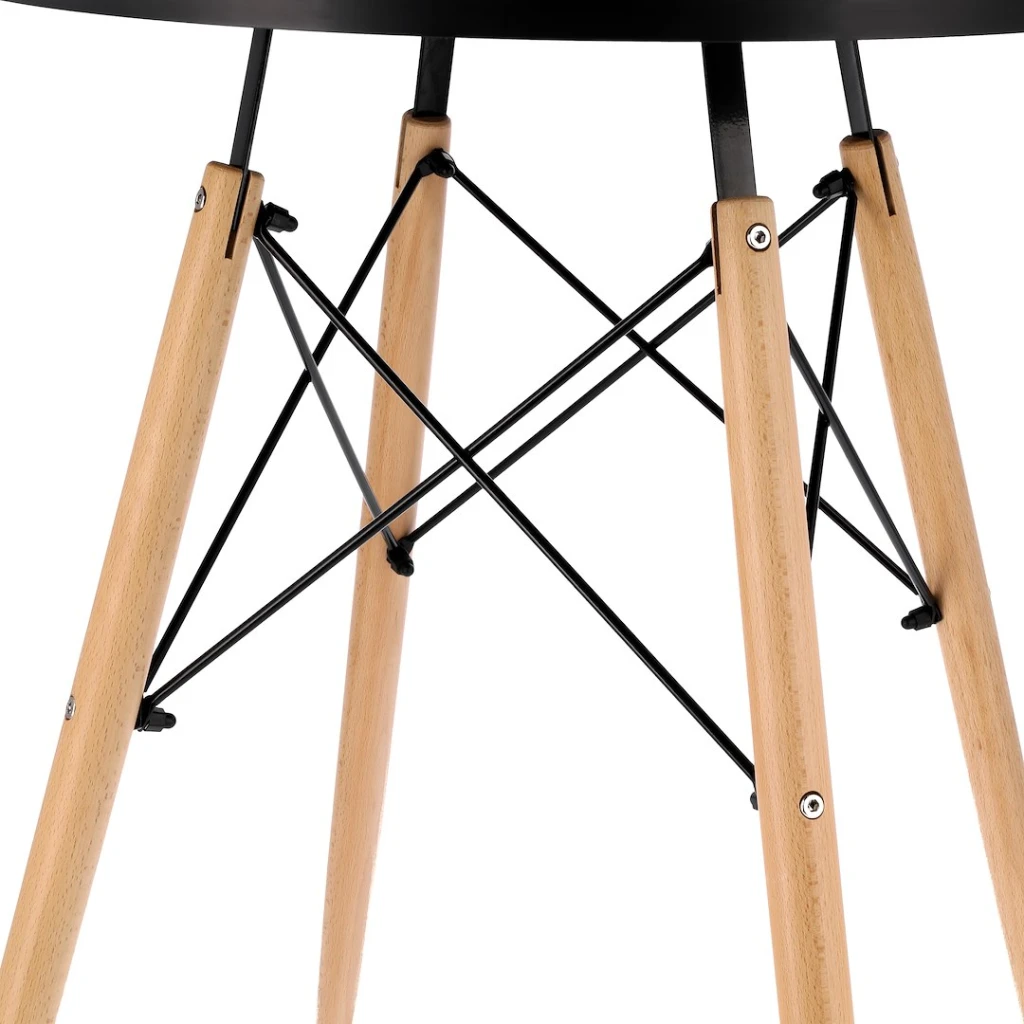 Masa rotunda moderna jumi, mdf, 60x60x74cm, stil scandinav,oak artisan/negru 4