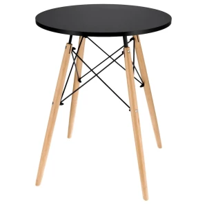 Masa rotunda moderna jumi, mdf, 60x60x74cm, stil scandinav,oak artisan/negru Thumbnail 2