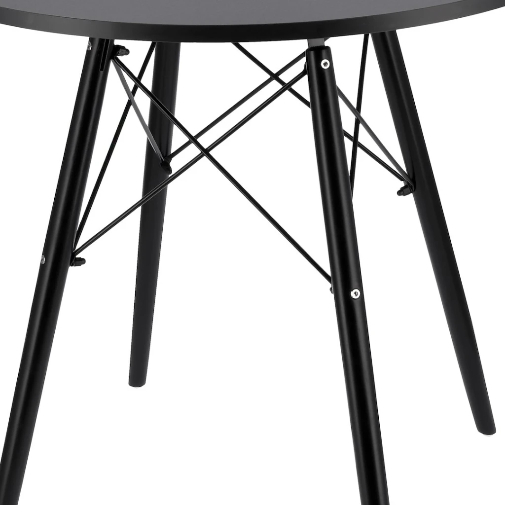 Masa rotunda moderna jumi, mdf, 60x60x74cm, stil scandinav, negru/negru 3