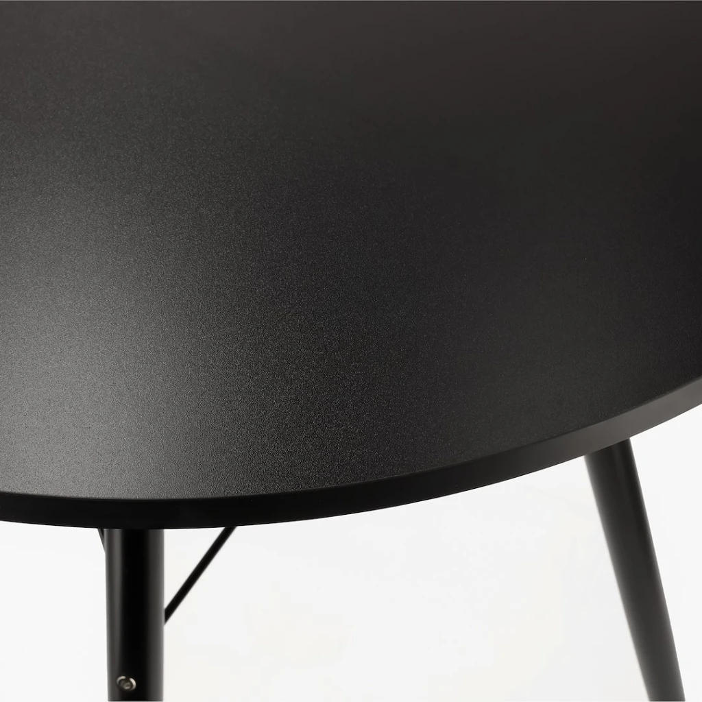 Masa rotunda moderna jumi, mdf, 60x60x74cm, stil scandinav, negru/negru 5