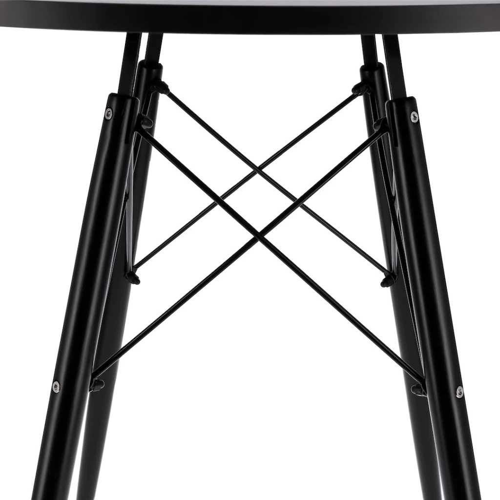 Masa rotunda moderna jumi, mdf, 60x60x74cm, stil scandinav, negru/negru 6