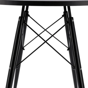 Masa rotunda moderna jumi, mdf, 60x60x74cm, stil scandinav, negru/negru