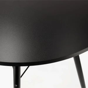 Современный круглый стол jumi, mdf, 60x60x74 см, скандинавский стиль, черный/черный Thumbnail 4