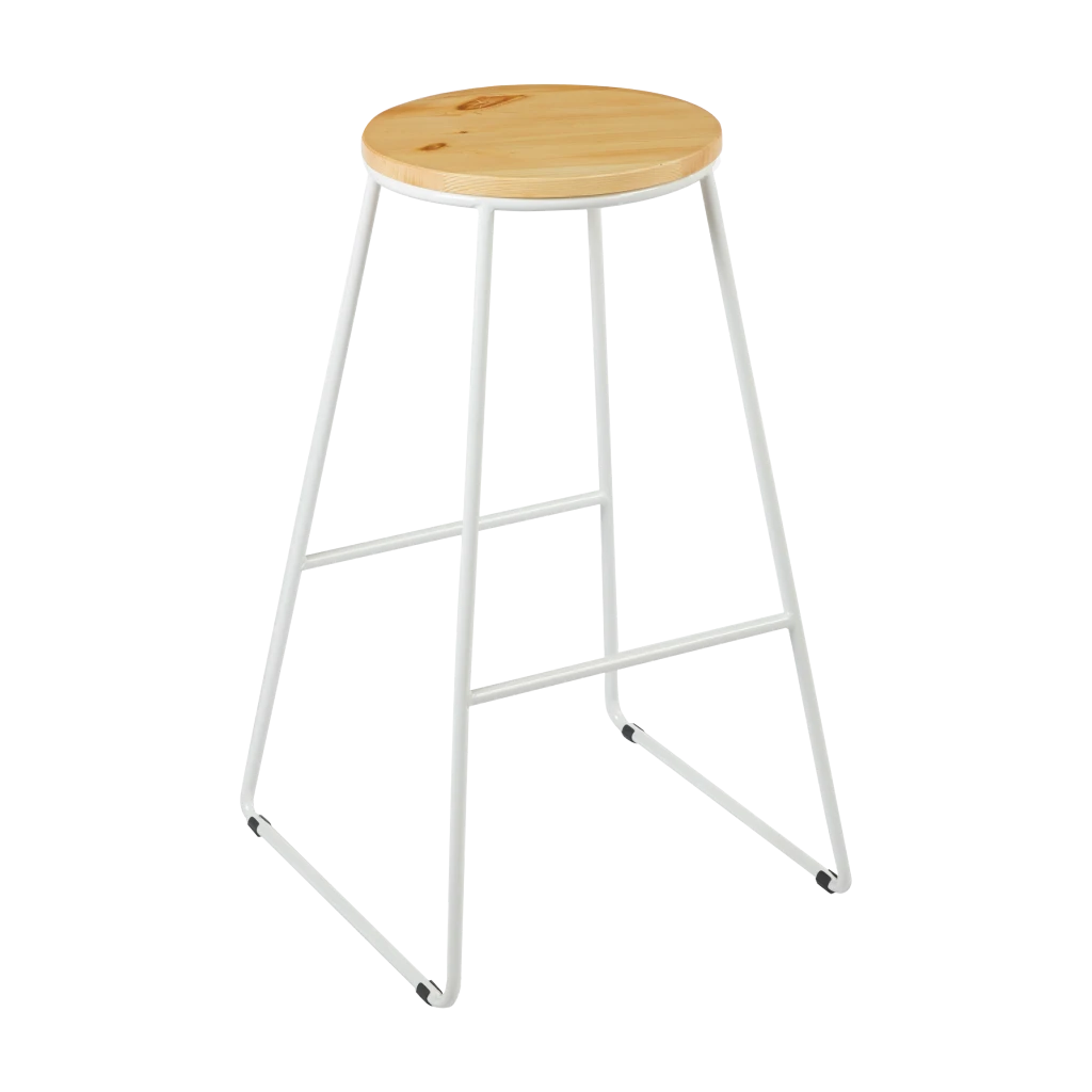 Scaun de bar jumi din lemn, oak artisan / alb 2