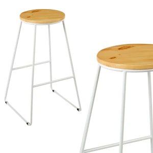 Scaun de bar jumi din lemn, oak artisan / alb Thumbnail 6