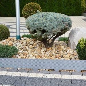 Gard decorativ plastic ratan antracit