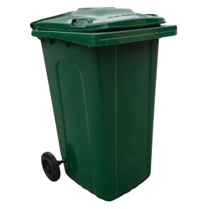 Tomberon din plastic cu roti și capac rabatabil,ch 240l, verde