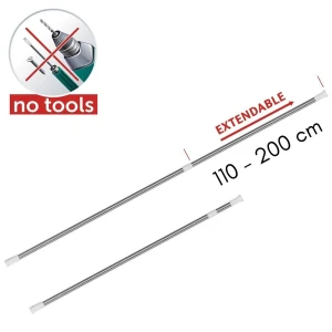 Bară telescopică din inox pentru perdea duș 110-200 cm, crom