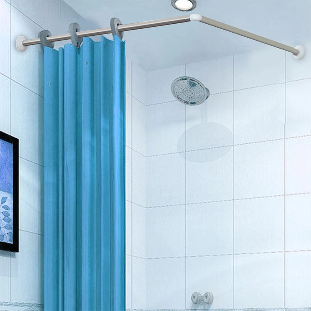 Bară de colț din inox pentru perdea duș 80x80 cm, crom 3