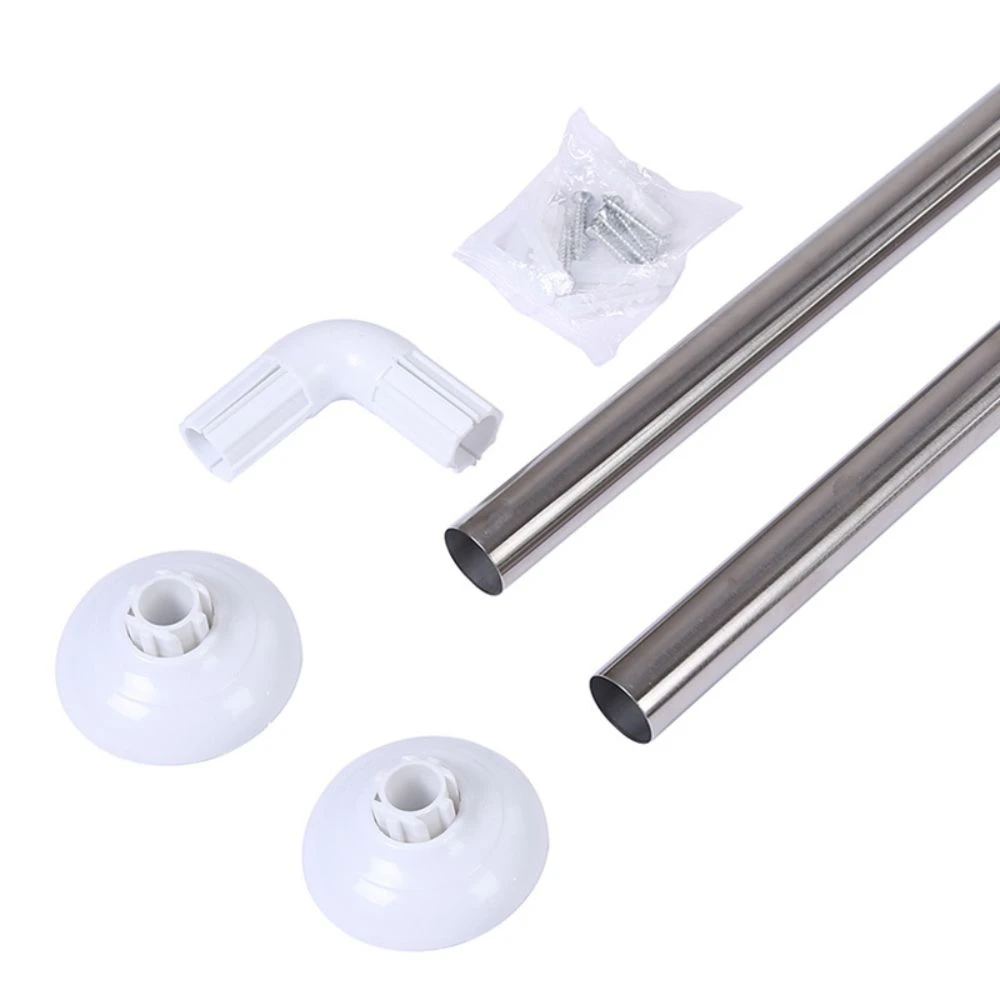 Bară de colț din inox pentru perdea duș 90x90 cm, crom 2