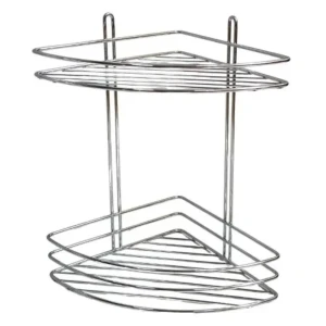 Etajeră colțar dublă, pentru baie, hydro-s, inox