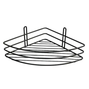 Etajeră colțar pentru baie, hydro-s, inox/neagră