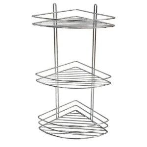 Etajeră colțar triplă, pentru baie, hydro-s, inox