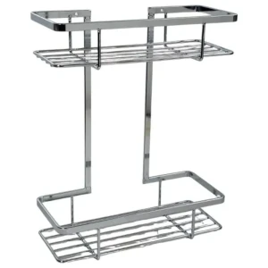 Etajeră dublă, pentru baie, hola, inox