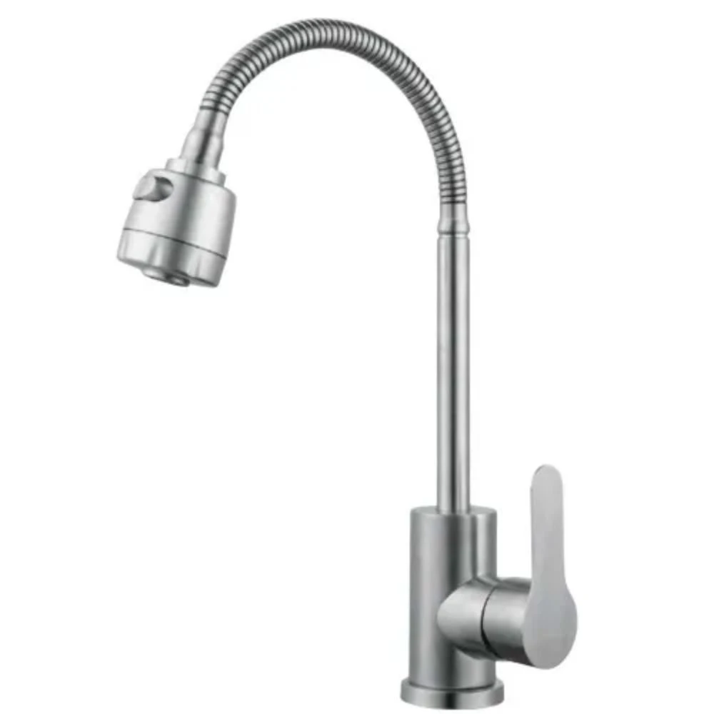 Baterie din inox pentru bucătărie cu furtun flexibil, aquafix - 401, satin 2