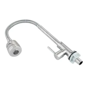 Baterie din inox cu pipa flexibilă, apă rece, aquafix - 801, satin