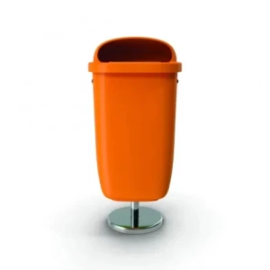 Urnă stradală pe suport, 50l, orange