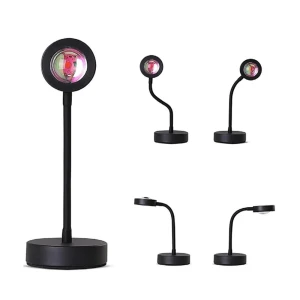 Helmet sunset projection lamp 360 degree rotating led light, mix color