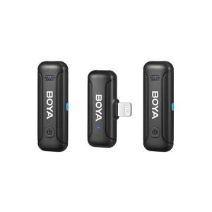 Беспроводной микрофон boya 2.4ghz двухканальный с зарядным кейсом (by-wm3t-d2), разъем lightning, черный Thumbnail 2