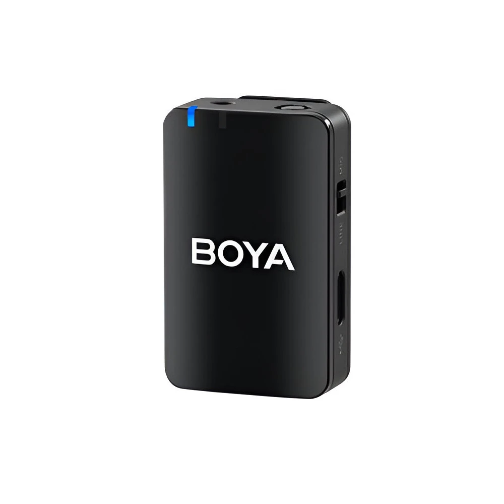 Беспроводной микрофон boya 3-в-1 с записью на борту (boyamic), 3 аудиоадаптера, петличный микрофон в комплекте, черный 3