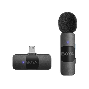 Беспроводной микрофон boya ultracompact 2.4ghz (by-v1) с разъемом lightning, черный