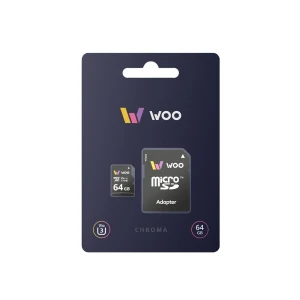Карта памяти woo microsd uhs-i (u3) (v30) + sd адаптер, chroma, 64 гб