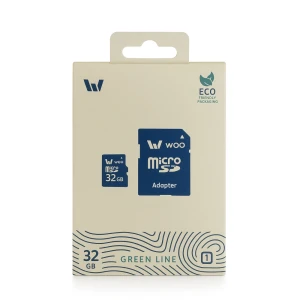 Woo microsd card uhs-i (u1) (c10) + sd adapter, green line, 32 gb
