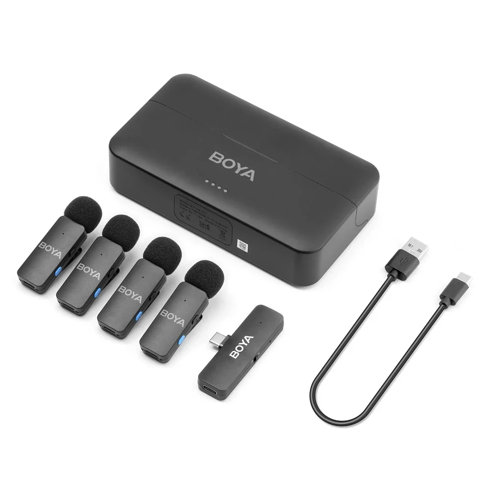 Boya wireless microphone four-channel with type-c plug, black 3