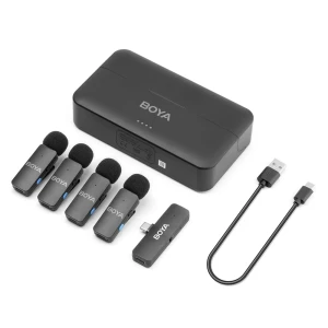 Boya wireless microphone four-channel with type-c plug, black Thumbnail 3
