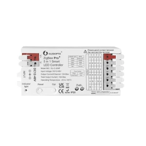Gledopto zigbee pro+ 5in1 led controller cct/rgb/rgbw/rgbcct/single color (gl-c-204p), dc12~48v, 12a/ch, max 15a output