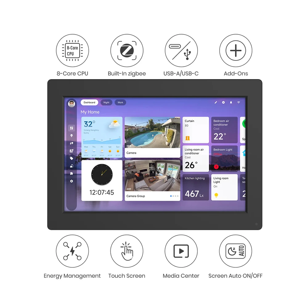 Linknlink isg display max 10" touch 4 + 32gb ( wifi 2.4/5ghz, bluetooth, zigbee built-in) 3