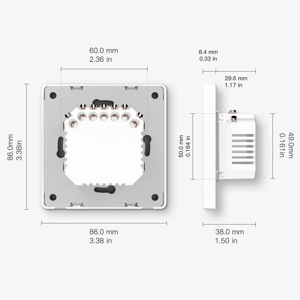 Moes zigbee star ring smart push button switch 2 gang (neutral optional), white 2