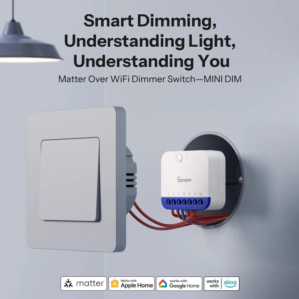 Умный диммер sonoff matter over wi-fi mini extreme mini-dim 2