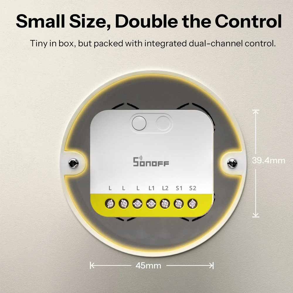 Sonoff zigbee smart switch mini-zb2gs-l mini duo 2-канальный (без необходимости нейтрали) 3