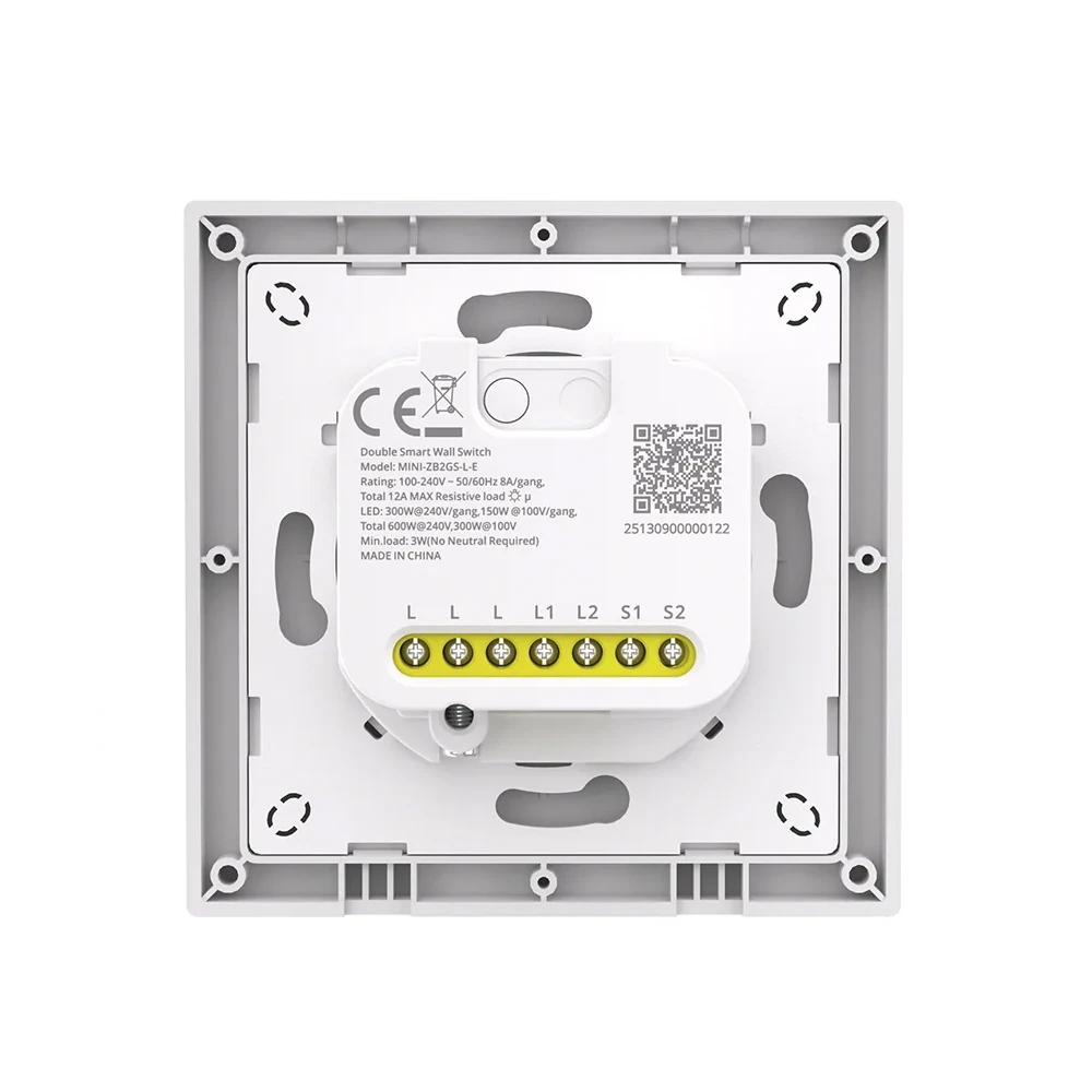 Sonoff zigbee smart wall switch mini-zb2gs-l-e mini duo 2-gang (no neutral required) 2