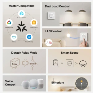 Sonoff matter over wi-fi smart wall switch mini-2gs-e mini duo 2-gang (neutral required) Thumbnail 3
