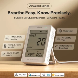 Sonoff matter over wi-fi монитор качества воздуха airguard pm2.5 / pm10 (sawf-07p) Thumbnail 2