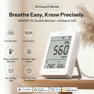 Sonoff matter over wi-fi air quality monitor airguard co2 (sawf-08p) Thumbnail 2