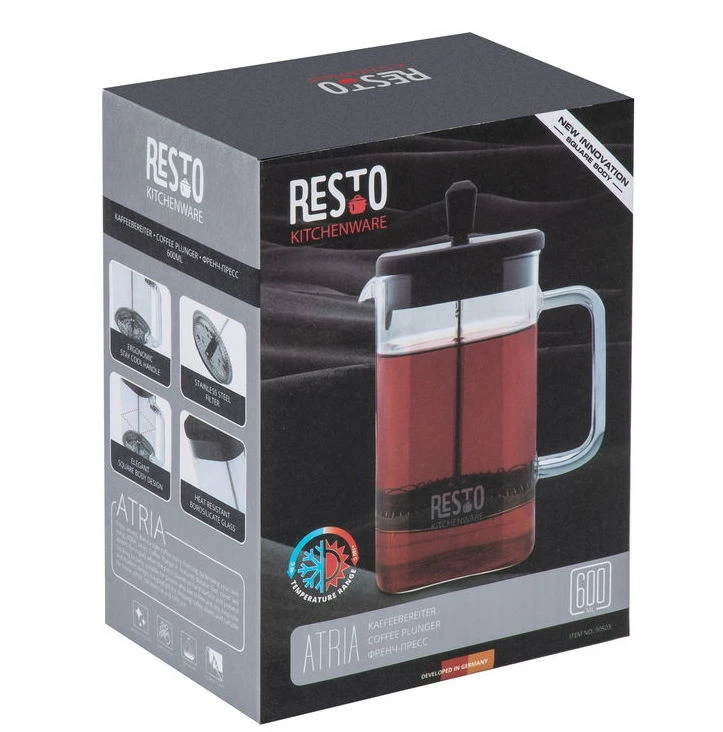 Cafetiera french press resto 90503, 0,6l, negru 8