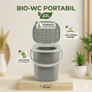 Bio căldare wc portabilă 22l – toaletă ecologică, mix culori (171096)