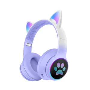 Musen wireless kids headphones on ear lk-029 (cat ears), purple