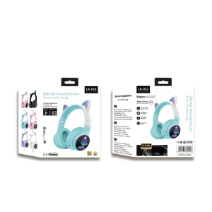 Musen wireless kids headphones on ear lk-032 princess (cat ears), pink Thumbnail 2