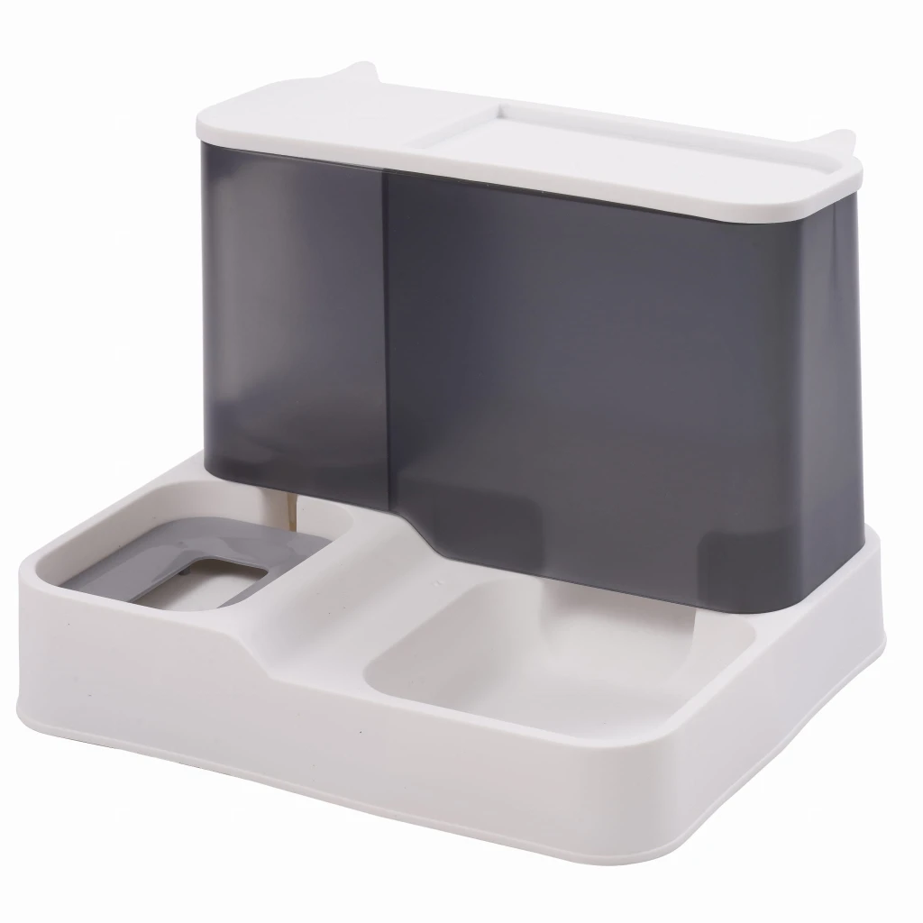 Hranitor 2 in 1 apa si dozator de hrana caine si pisica, jumi, 22x30x24 cm, gri 4